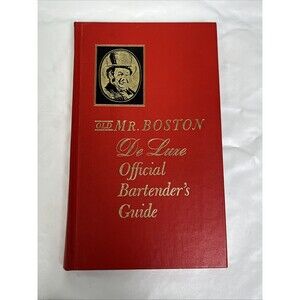 1963 Old‎ Mr. Boston De Luxe Bartender’s Guide Red Faux Leather Cocktail Book